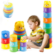 Load image into Gallery viewer, 8PCS Educational Baby Toys 6Month Figures Letters Foldind Stack Cup Tower Children Early Intelligence Alphabet Toy for Children